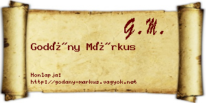 Godány Márkus névjegykártya
